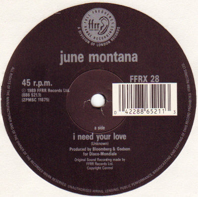 June Montana : I Need Your Love (12", Single)