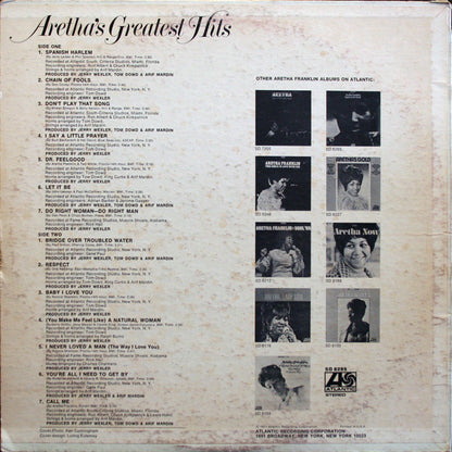 Aretha Franklin : Aretha's Greatest Hits (LP, Comp, PRC)