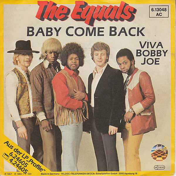 The Equals : Baby Come Back / Viva Bobby Joe (7", Single)