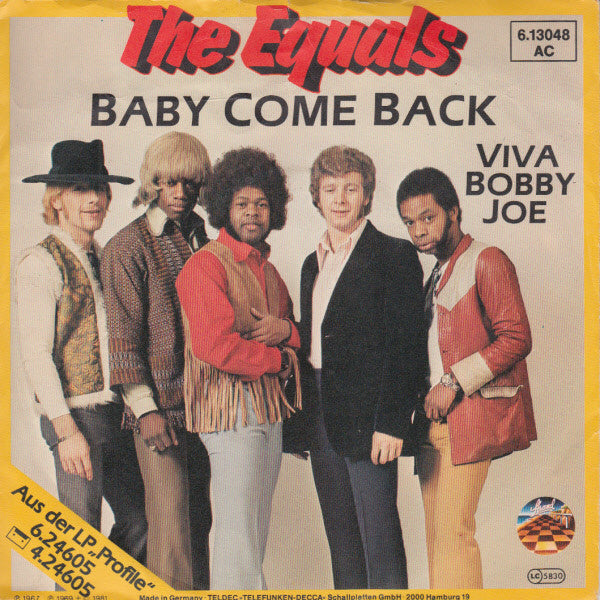 The Equals : Baby Come Back / Viva Bobby Joe (7", Single)