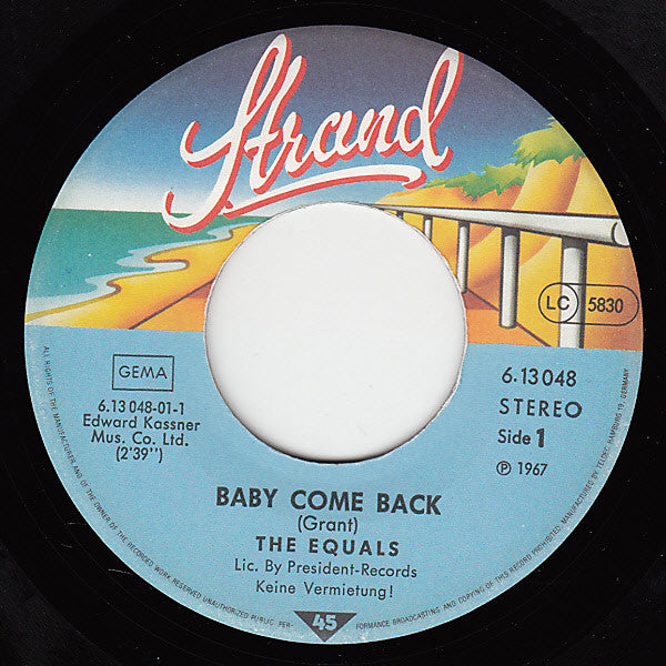 The Equals : Baby Come Back / Viva Bobby Joe (7", Single)