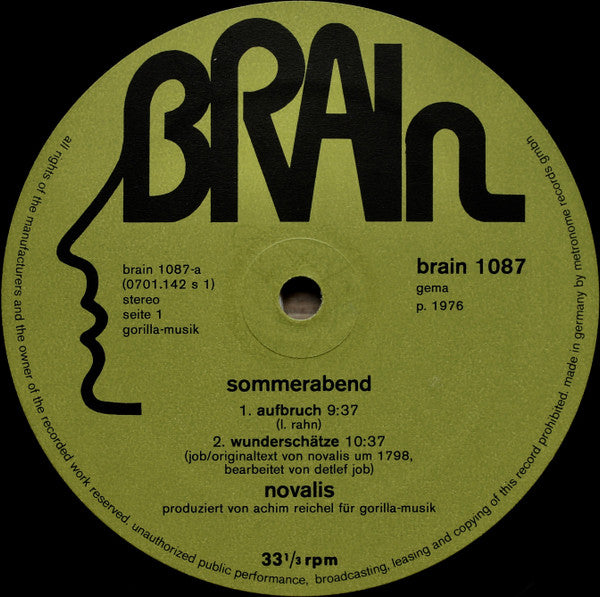 Novalis (3) : Sommerabend (LP, Album)