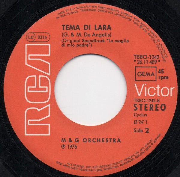 Oliver Onions / Guido & Maurizio De Angelis Orchestra : Orzowei / Tema Di Lara (7", Single)
