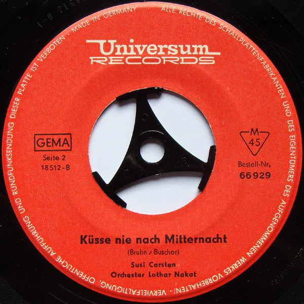 Susi Carsten : Mit 17 Hat Man Noch Träume / Küsse Nie Nach Mitternacht (7", Mono)