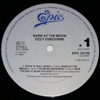 Ozzy Osbourne : Bark At The Moon (LP, Album, RE)