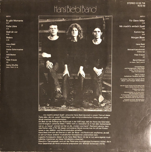 Hansi Biebl Band : Hansi Biebl Band (LP, Album, Red)