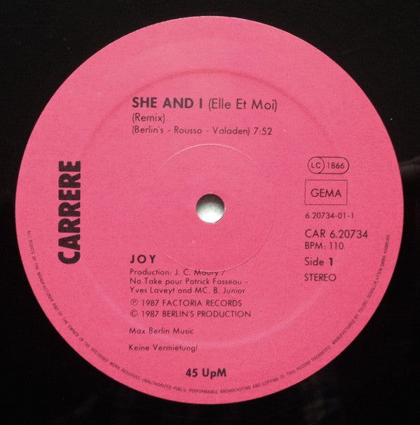 Joy (8) : She And I (Elle Et Moi) (12", Maxi)