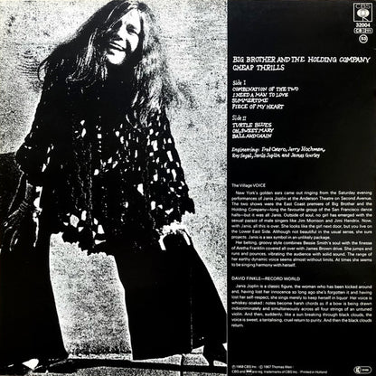 Big Brother & The Holding Company : Cheap Thrills (LP, Album, RE)