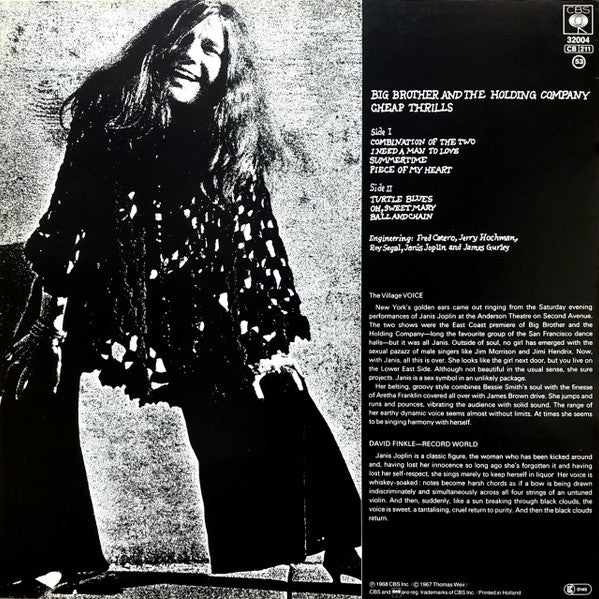 Big Brother & The Holding Company : Cheap Thrills (LP, Album, RE)