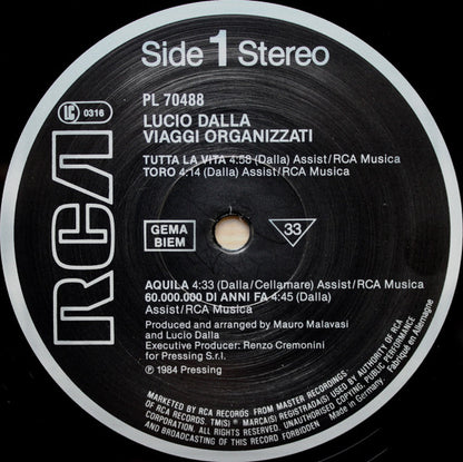 Lucio Dalla : Viaggi Organizzati (LP, Album)
