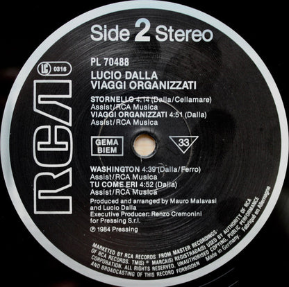 Lucio Dalla : Viaggi Organizzati (LP, Album)