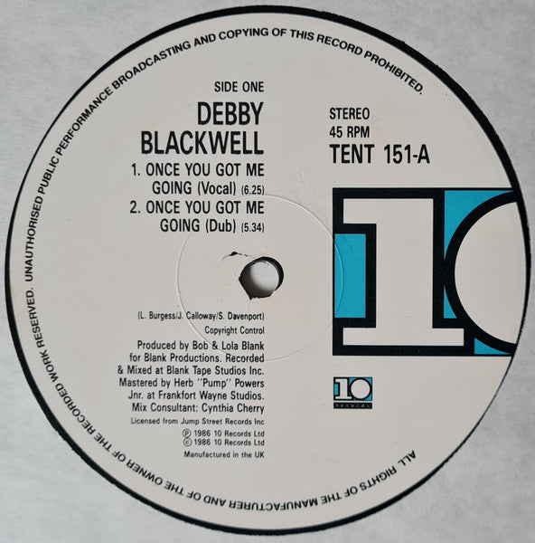 Debby Blackwell : Once You Got Me Going (12")