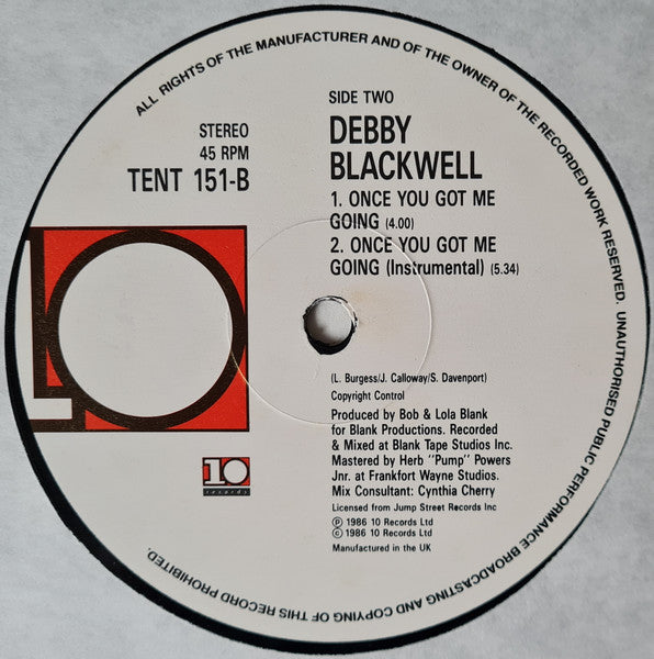 Debby Blackwell : Once You Got Me Going (12")
