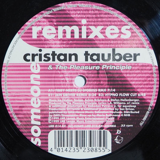 Cristan Tauber & The Pleasure Principle : Someone (Remixes) (12")