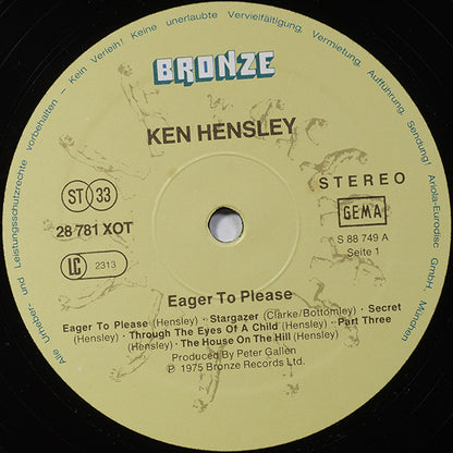 Ken Hensley : Eager To Please (LP, Album, RE)