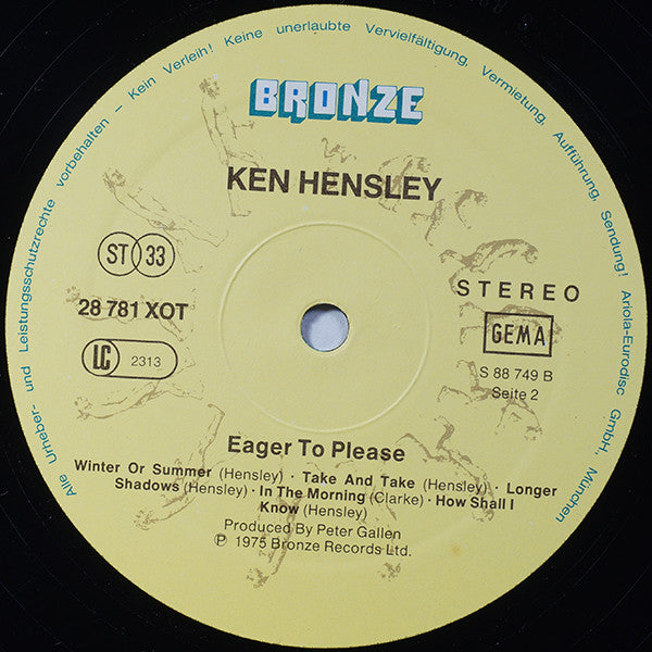 Ken Hensley : Eager To Please (LP, Album, RE)