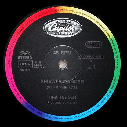 Tina Turner : Private Dancer (Full Length Version) (12", Maxi)