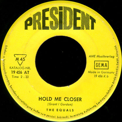 The Equals : Baby, Come Back / Hold Me Closer (7", Single, Mono)