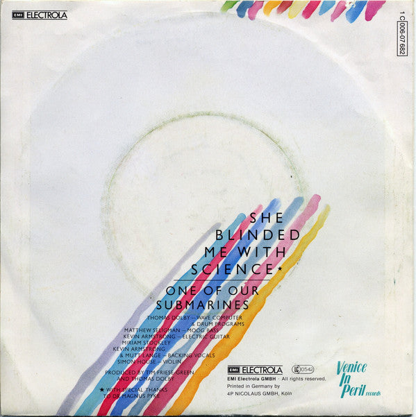 Thomas Dolby : She Blinded Me With Science (7", Single)