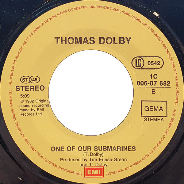 Thomas Dolby : She Blinded Me With Science (7", Single)