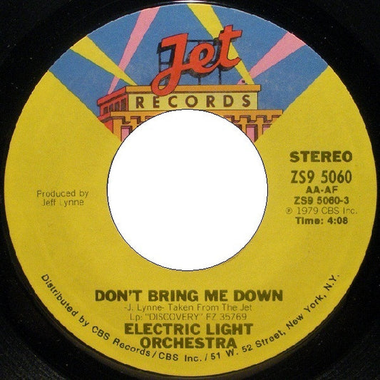 Electric Light Orchestra : Don't Bring Me Down (7", Single, Styrene, San)