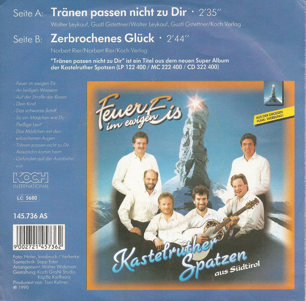 Kastelruther Spatzen : Tränen Passen Nicht Zu Dir (7", Single)