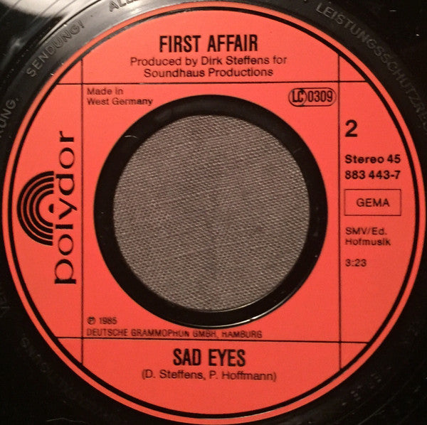 First Affair : Blue Tears (7", Single)
