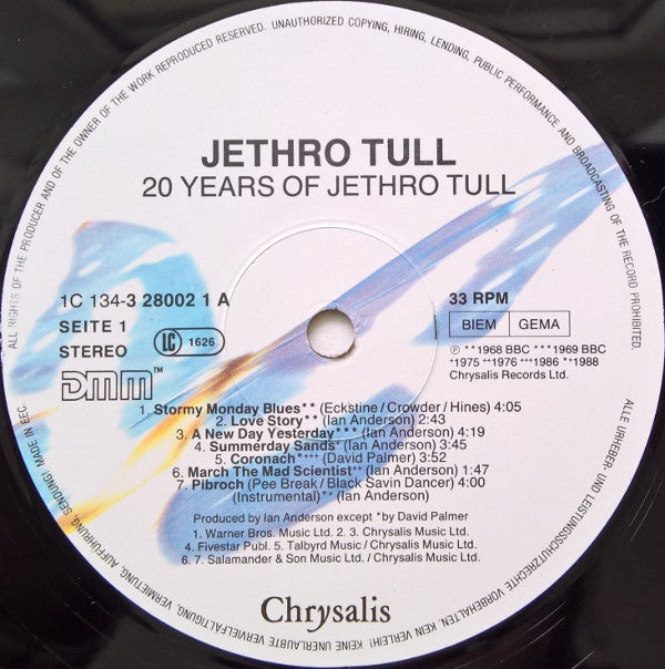 Jethro Tull : 20 Years Of Jethro Tull (2xLP, Comp)