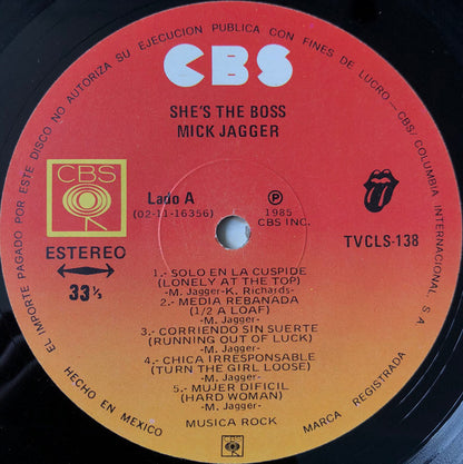 Mick Jagger : She's The Boss (LP, Album)