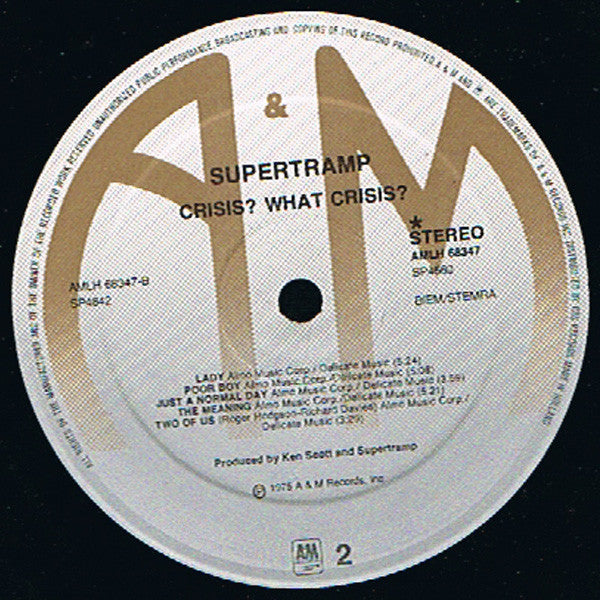 Supertramp : Crisis? What Crisis? (LP, Album, RP)