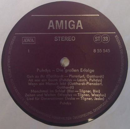 Puhdys : Die Grossen Erfolge (LP, Comp)