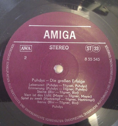 Puhdys : Die Grossen Erfolge (LP, Comp)
