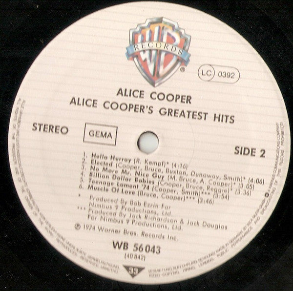 Alice Cooper : Alice Cooper's Greatest Hits (LP, Comp, Str)