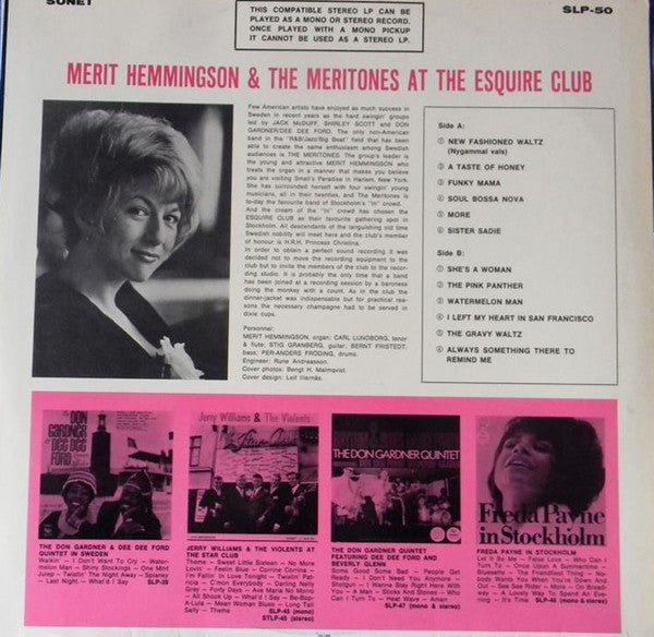 Merit Hemmingson & The Meritones : At The Esquire Club, Discotheque Dance A Go Go  (LP, Album)