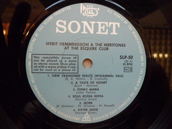 Merit Hemmingson & The Meritones : At The Esquire Club, Discotheque Dance A Go Go  (LP, Album)