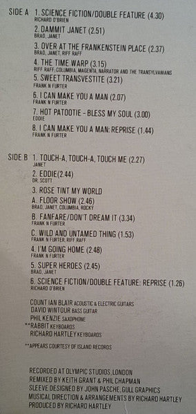 "The Rocky Horror Picture Show" Original Cast : The Rocky Horror Picture Show - Original Sound Track (LP, Album, RE)