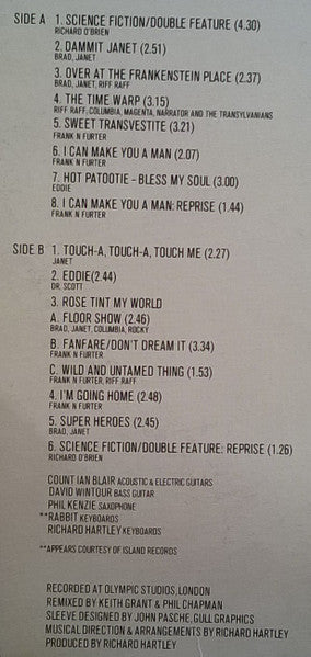 "The Rocky Horror Picture Show" Original Cast : The Rocky Horror Picture Show - Original Sound Track (LP, Album, RE)