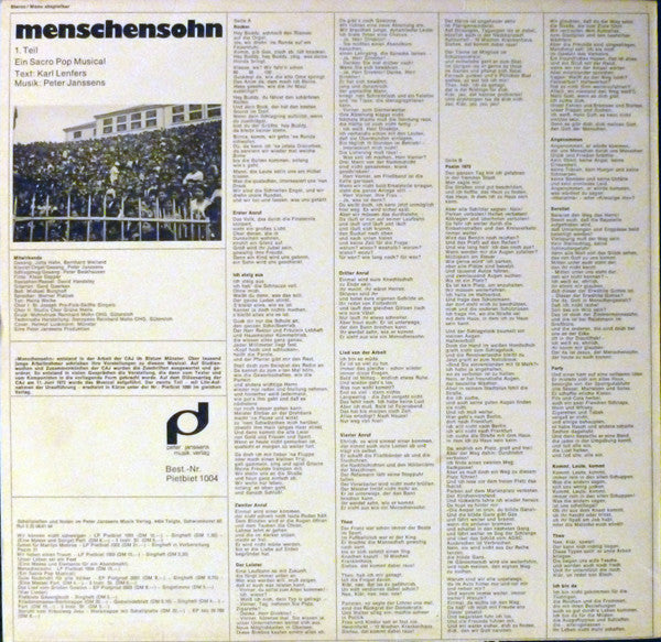Peter Janssens & Karl Lenfers : Menschensohn - Ein Sacro PoP Musical (LP, Album)