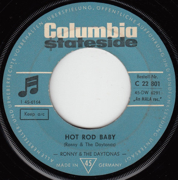 Ronny & The Daytonas : G.T.O. / Hot Rod Baby (7", Single)