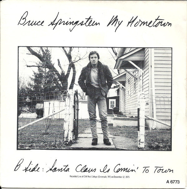 Bruce Springsteen : My Hometown / Santa Claus Is Comin' To Town (7", Single, Lar)