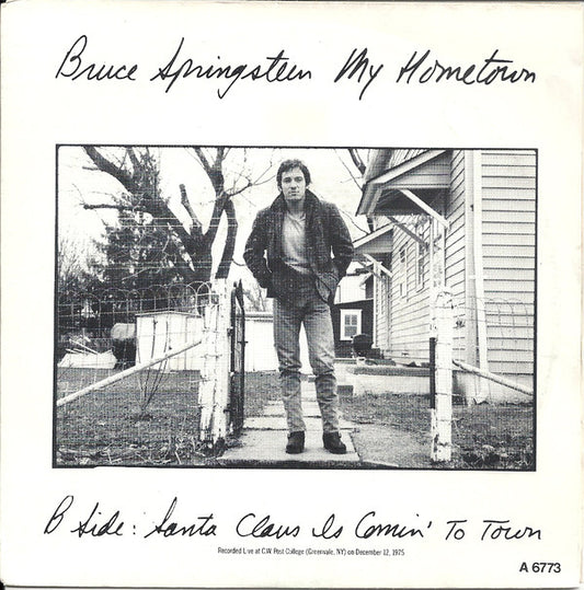 Bruce Springsteen : My Hometown / Santa Claus Is Comin' To Town (7", Single, Lar)