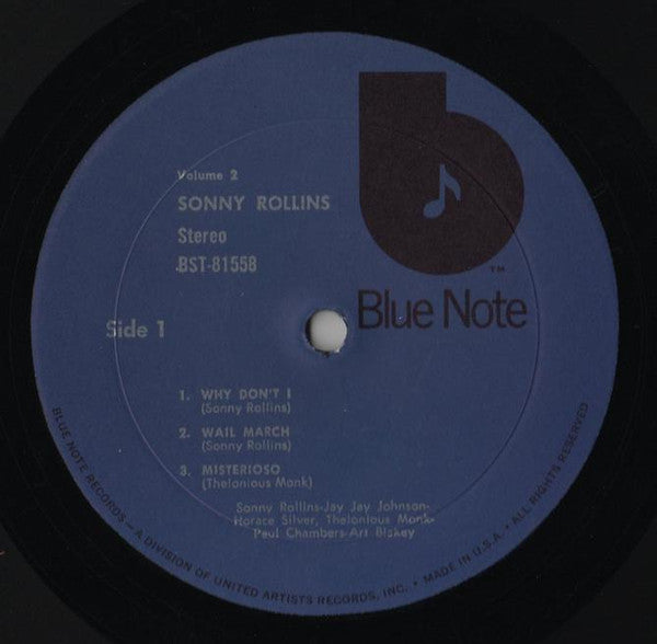 Sonny Rollins : Sonny Rollins (Vol. 2) (LP, Album, RE)