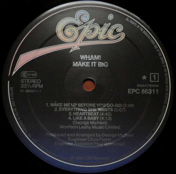 Wham! : Make It Big (LP, Album, Club)