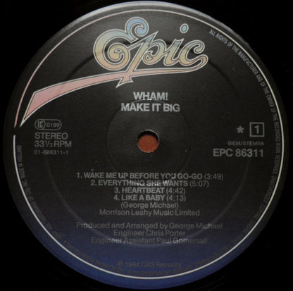 Wham! : Make It Big (LP, Album, Club)