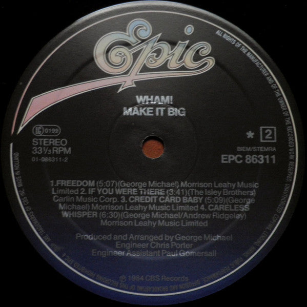 Wham! : Make It Big (LP, Album, Club)