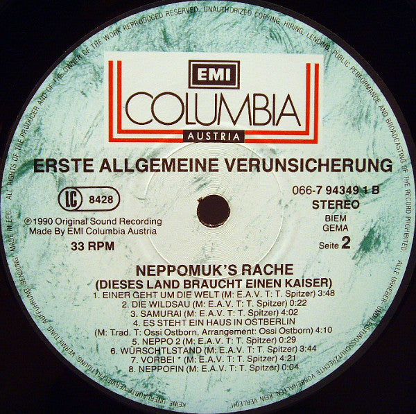 EAV (Erste Allgemeine Verunsicherung) : Neppomuk's Rache (Dieses Land Braucht Einen Kaiser) (LP, Album)