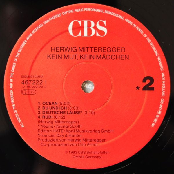 Herwig Mitteregger : Kein Mut - Kein Mädchen (LP, Album, RE)