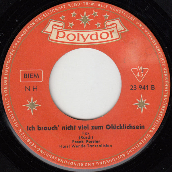 Frank Forster : Hätte Ich Doch Einen Wagen (Die Glückskarosse) (7", Single)