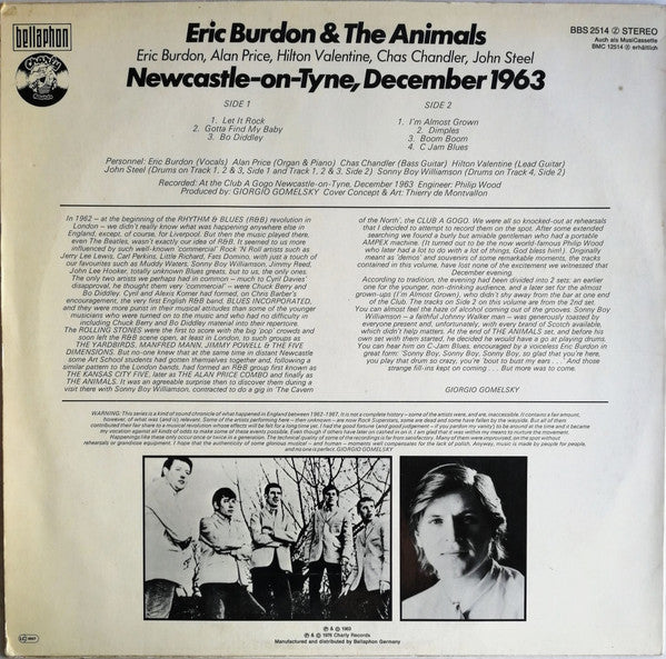 Eric Burdon & The Animals : Newcastle-On-Tyne, December 1963 (LP, Album, RE)