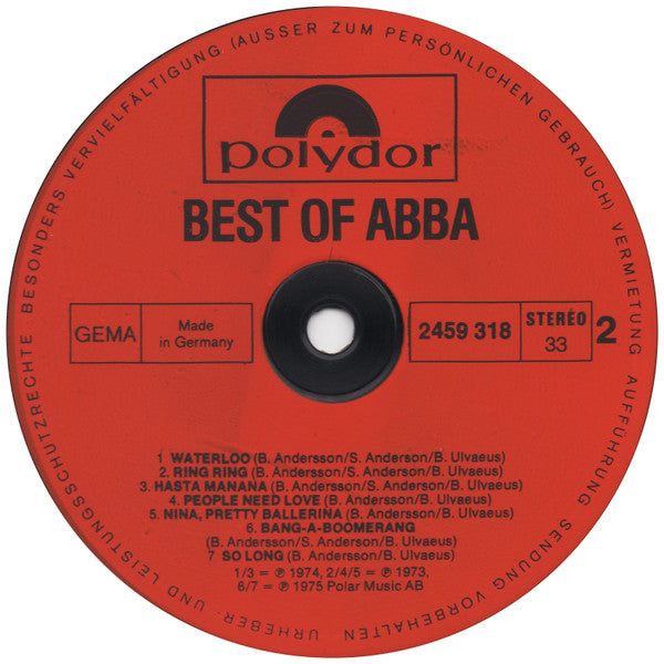 ABBA : The Best Of ABBA (LP, Comp, RE)